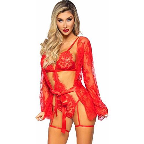 Lingerie Set Leg Avenue 86123 Teddy und Morgenmantel