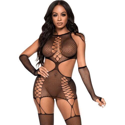 Lingerie Leg Avenue Kleid mit Ligar und Handschuhen