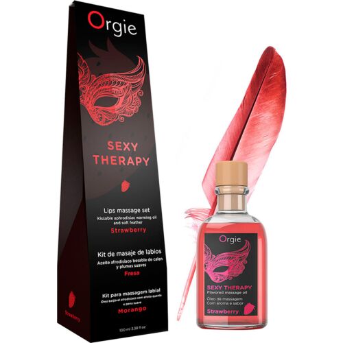 Massage Öl Set von Orgie Lips Massage Kit Strawberry