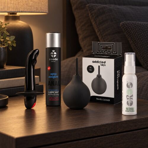 Prostata-Set für Einsteiger mit breitbasigem Vibrator – Stimmungsbild (KI-generiertes Bild)