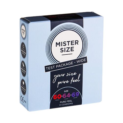 Kondome Mister Size 60, 64, 69 - 3er Pack für alle Körper