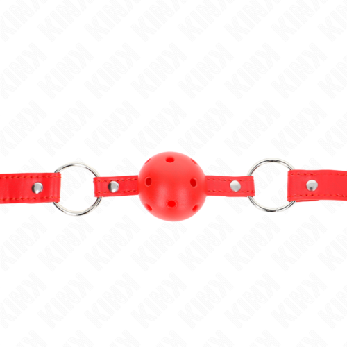 Atmungsaktiver Ballknebel KINK 4 cm mit Doppelnieten Modell 1 62,5 x 2,5 cm verstellbar 42-58 cm