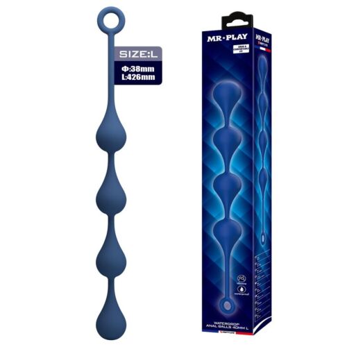 Analspielzeug MR PLAY Blue Silicone Beads 42.6 cm