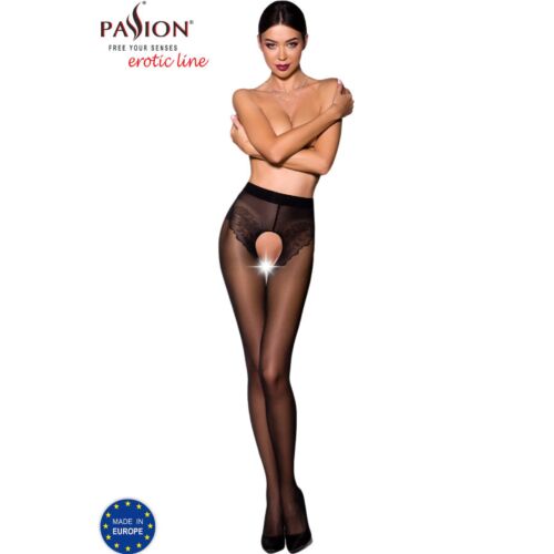 Strümpfe PASSION WOMAN GARTER & STOCK TIOPEN 006 mit aussergewöhnlichem Schnitt