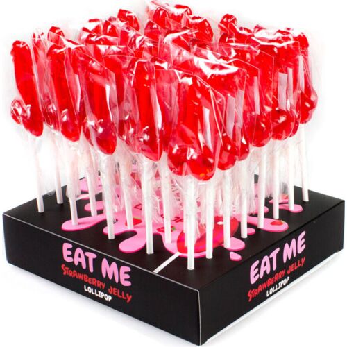 40er-Pack Penis-Lutscher Erdbeere Secret Play mit Display