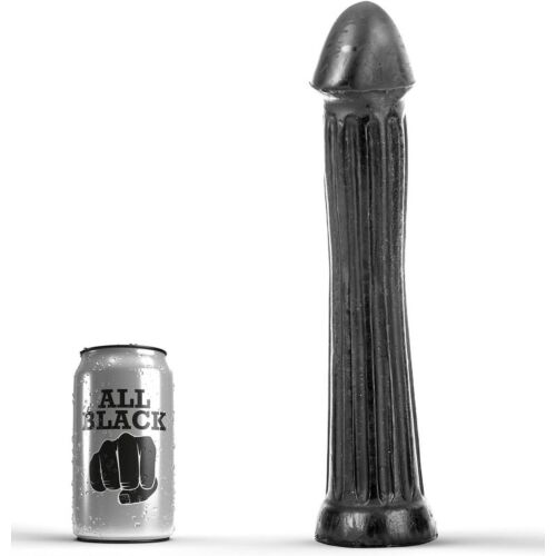 Plug Anal ALL BLACK 31 CM mit tiefen Rillen