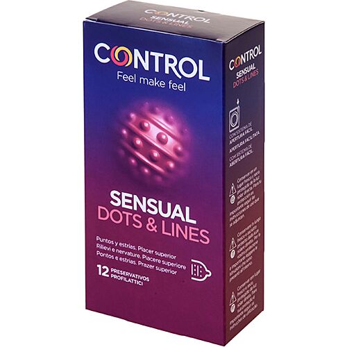 Kondome CONTROL Sensual Dots & Lines für erhöhte Stimulation