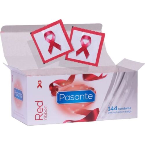 Kondome PASANTE Red Ribbon 144 Einheiten - HIV-Bewusstsein