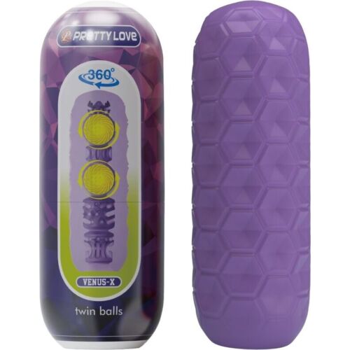 Masturbator PRETTY LOVE TWIN BALLS mit internen Testikeln