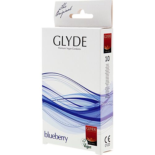 Vegane Kondome Glyde Ultra Blueberry mit Fruchtgeschmack