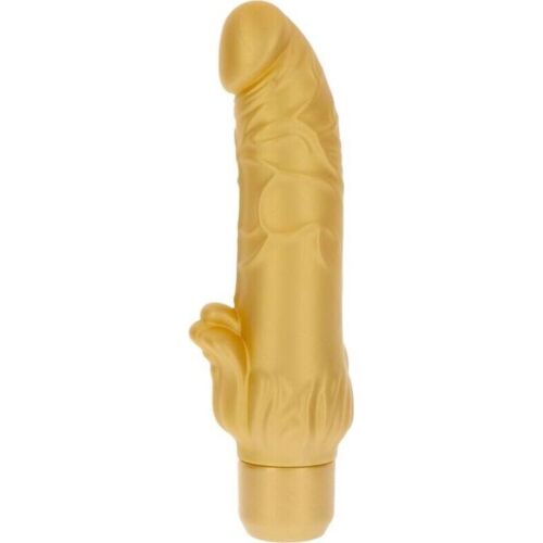 Vibrator GET REAL Gold Dicker Stim mit Klitorisstimulation