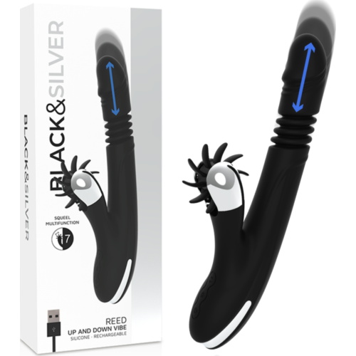 Vibrator BLACK&SILVER BUNNY REED mit Up‑&‑Down-Funktion