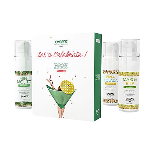 Kits Kosmetik Exsens WARMING GOURMET MASSAGE OILS – 3 Geschmäcker