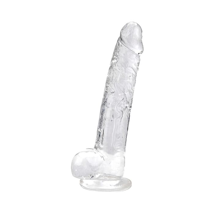 Loving Joy 9 Inch Dildo with Balls Clear Loving Joy 9 Inch Dildo with Balls Clear