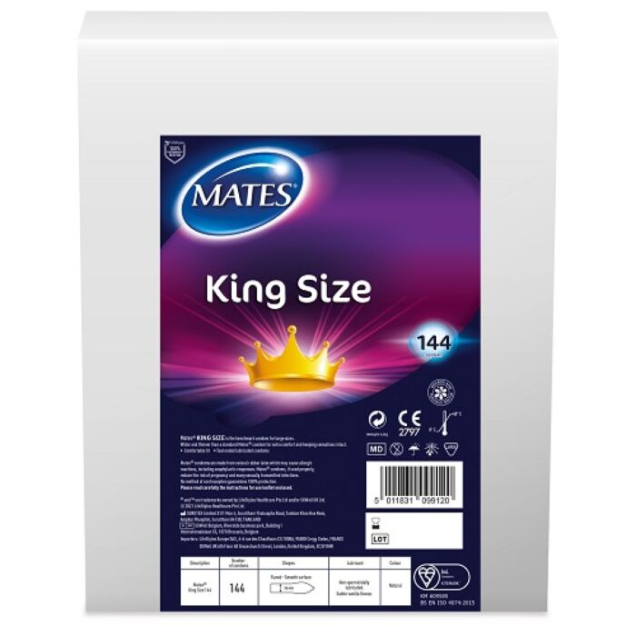 Mates King Size Condom BX144 Clinic Pack Mates King Size Condom BX144 Clinic Pack