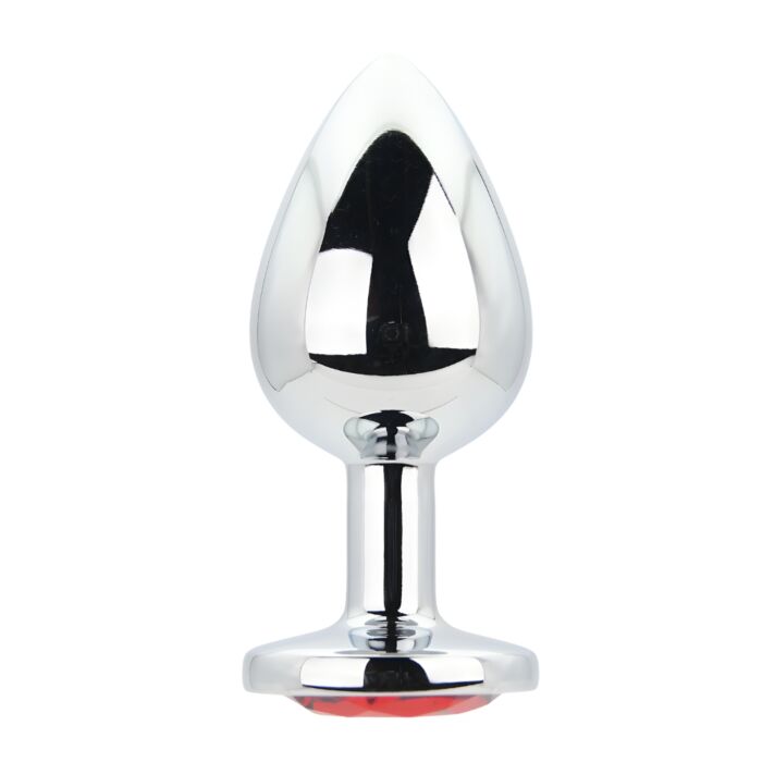 Toosh Silver Metal Butt Plug Large Red Stone Toosh Silver Metal Butt Plug Large Red Stone