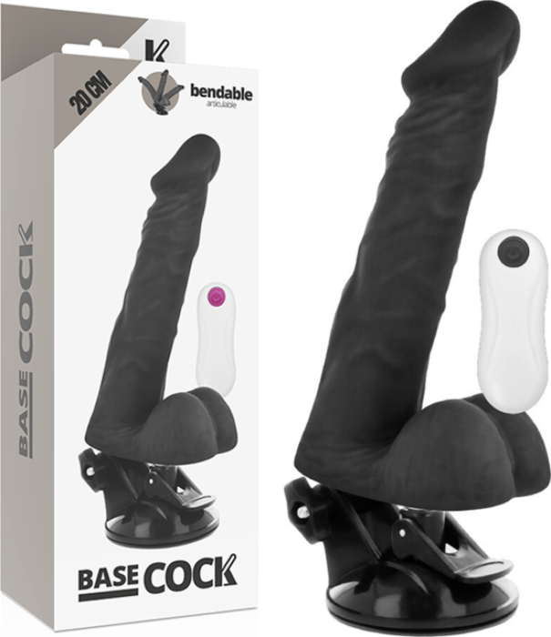 Basecock vibrador articulable control remoto negro 20cm