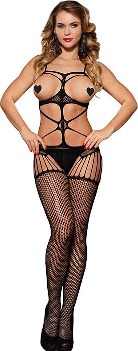 Bodystocking Sublime 952044 Negro con Tirantes