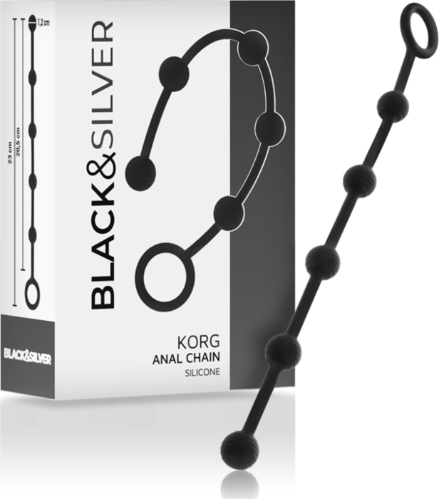 Analperlen BLACK&SILVER Korg Rosario 23 cm Analperlen BLACK&SILVER Korg Rosario 23 cm