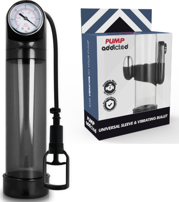 Bomba Erector PUMP ADDICTED RX9 Negro con Vibrador