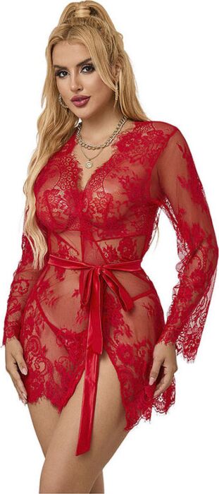 Camisón de Encaje Sublime L/XL Rojo