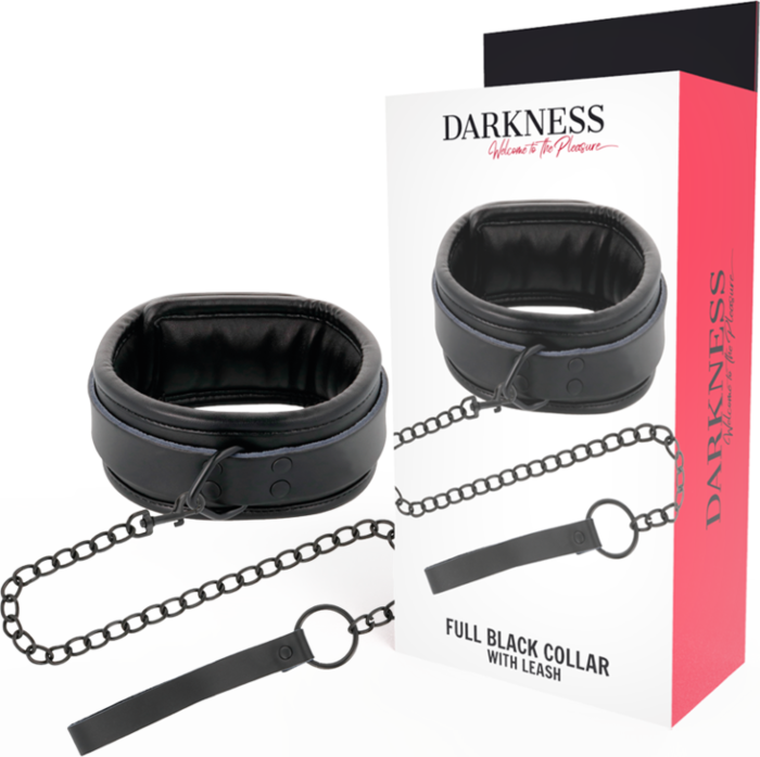 Collar DARKNESS BONDAGE mit Kette für BDSM-Szenen