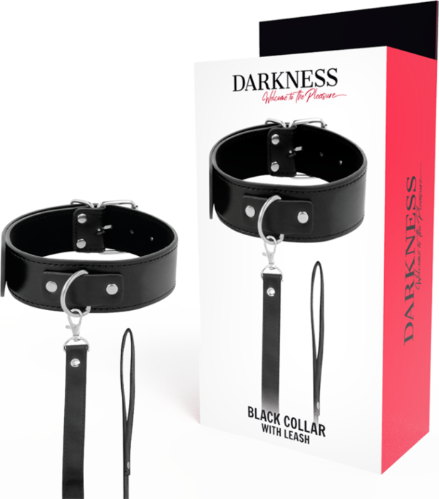 Collar de postura DARKNESS mit Lederkette und Hebel