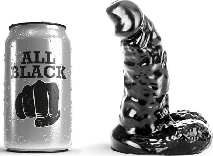 Dildo ALL BLACK 13 cm mit geripptem Schaft Dildo ALL BLACK 13 cm mit geripptem Schaft