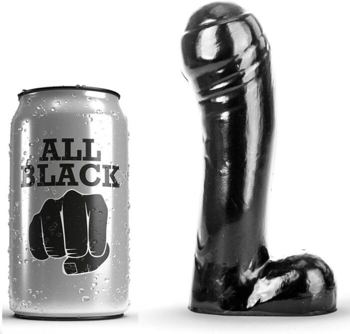 Dildo ALL BLACK 15 CM für Anfänger mit glatter Textur