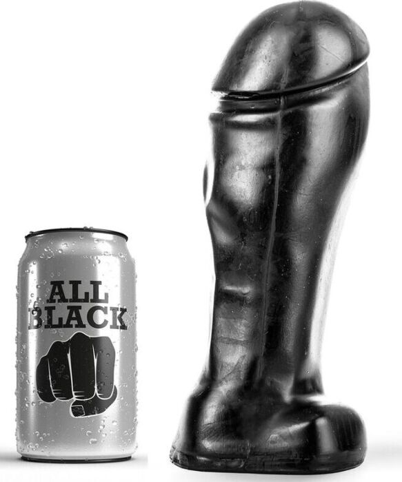 Dildo ALL BLACK 22 CM mit breiter Spitze für intensives Vergnügen