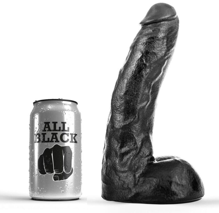 Dildo ALL BLACK 22 CM - Flexibel und hipoallergen