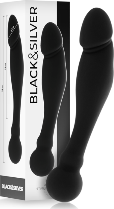 Dildo BLACK&SILVER Karl – G‑ und P‑Stimulator 18 cm Dildo BLACK&SILVER Karl – G‑ und P‑Stimulator 18 cm