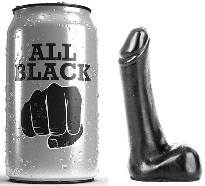 Dildo ALL BLACK 9 cm – kompakt und glatt