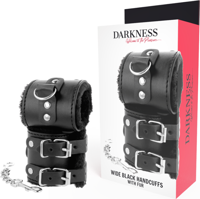 Esposas ajustables DARKNESS de PVC leather para BDSM