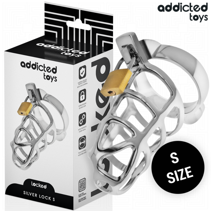 Jaula para pene Addicted Toys Silver Lock S
