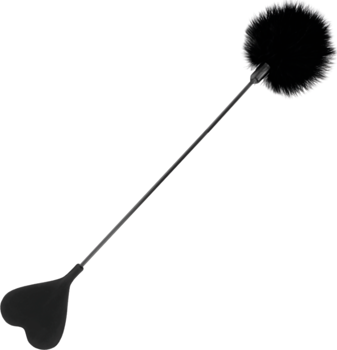 Látigo Darkness 40 cm con pluma estimuladora Látigo Darkness 40 cm con pluma estimuladora