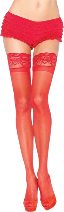 Leg avenue medias rojas con encaje autoadhesivas Leg avenue medias rojas con encaje autoadhesivas