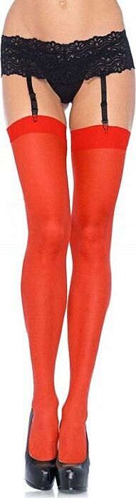 Leg avenue medias transparentes para ligueros rojas