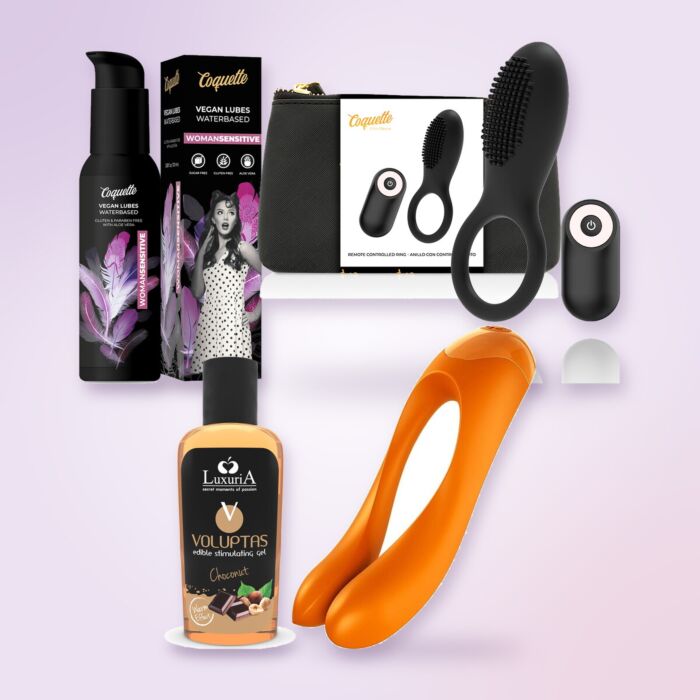 Premium-Set für Paare mit Vibrationsring und Fingervibrator Premium-Set für Paare mit Vibrationsring und Fingervibrator