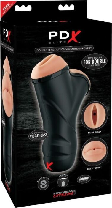 PDX ELITE Doppel-Masturbator mit Mund und Vagina/Anal-Option PDX ELITE Doppel-Masturbator mit Mund und Vagina/Anal-Option
