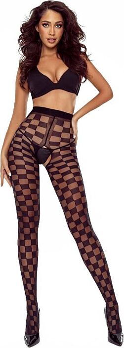 Medias Crotchless Passion Tiopen 024 Elegancia Negra