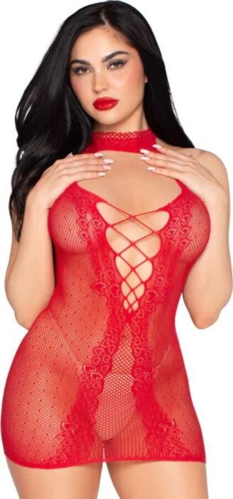 Mini Vestido Halter Leg Avenue Rojo Sexy