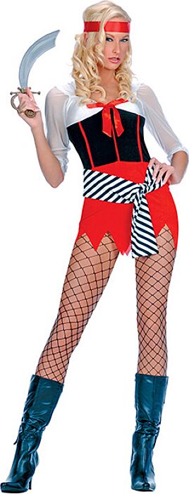 Piratenminikleid Music Legs mit Tüllärmeln und Schleife Piratenminikleid Music Legs mit Tüllärmeln und Schleife