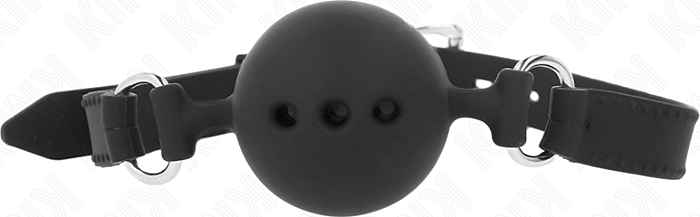 Mordaza KINK Silicona Negra Ajustable 55x2cm Mordaza KINK Silicona Negra Ajustable 55x2cm