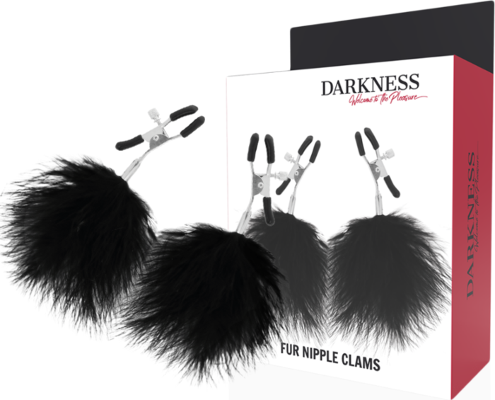 Pinzas para pezones DARKNESS SENSATIONS con pompones