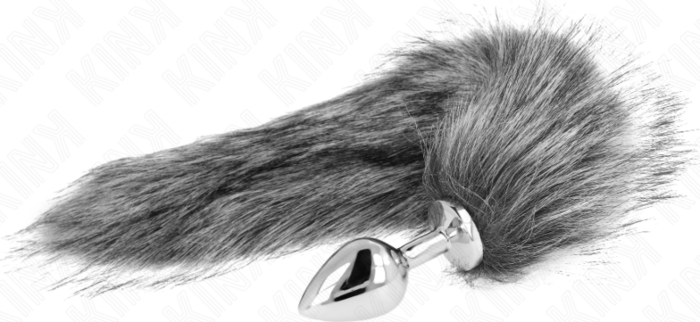 Plug Anal KINK M con Cola Sintética Plateado
