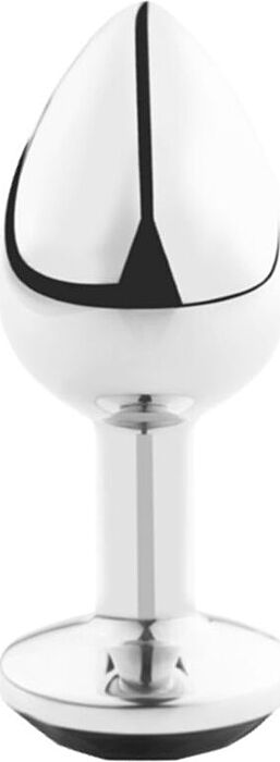 Plug anal metal mediano negro con bolsa Plug anal metal mediano negro con bolsa