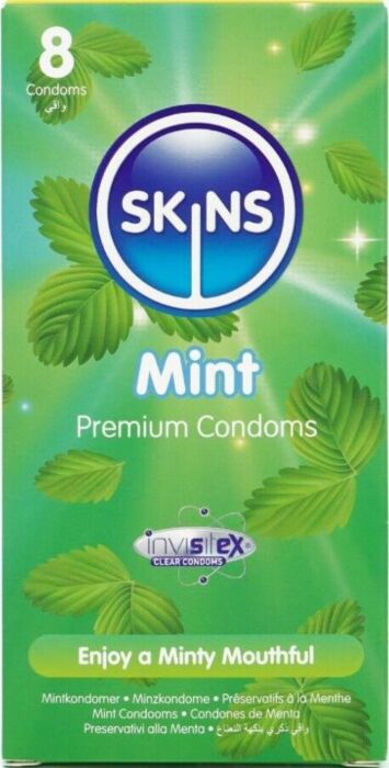 Preservativos Skins Mint 8 Pack Sabor Menta Ultrafinos