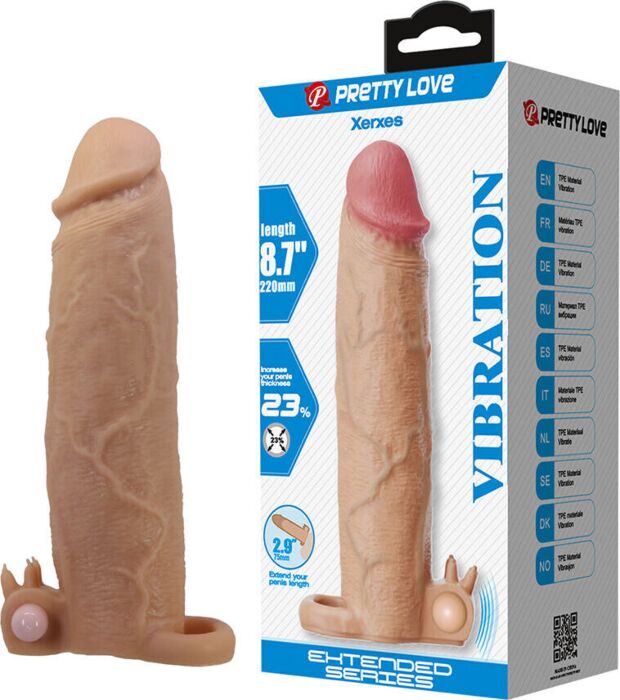 Funda für Penis Pretty Love Xerxes mit Klitorisstimulator Funda für Penis Pretty Love Xerxes mit Klitorisstimulator