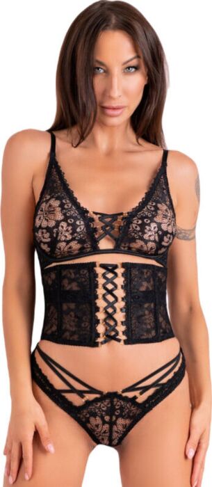 Set Lencería Livco Corsetti Cinex Atlantin Negro L/XL Set Lencería Livco Corsetti Cinex Atlantin Negro L/XL